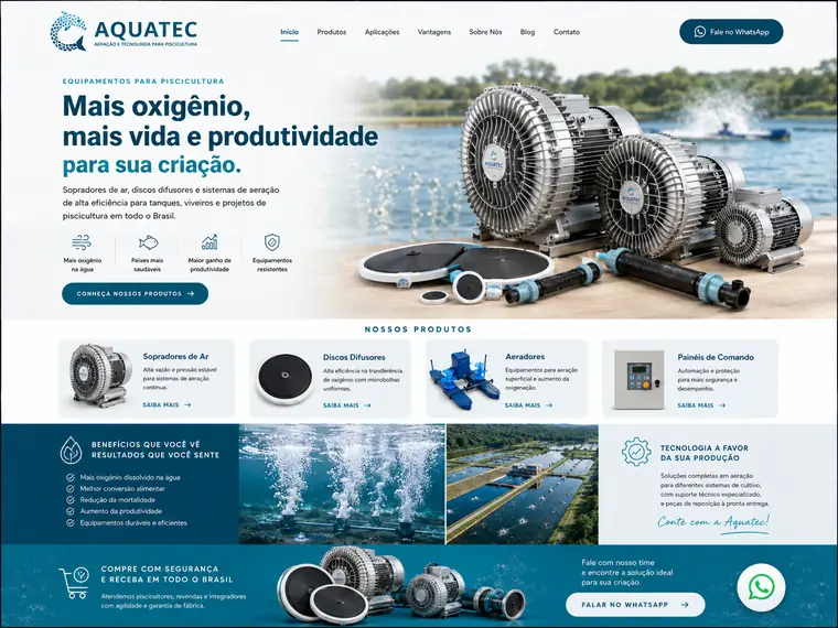 Modelo de site para Piscicultura