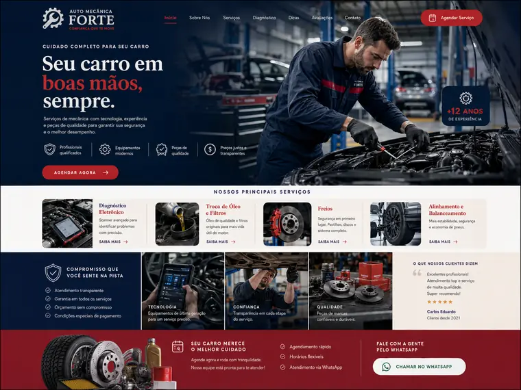 Modelo de site para Mecânica
