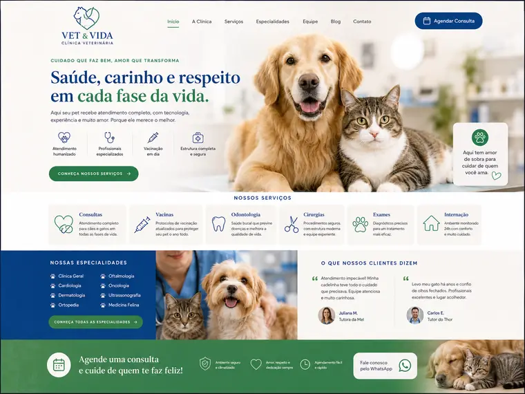 Modelo de site para Veterinário