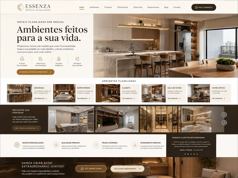 Modelo de site para Móveis Planejados