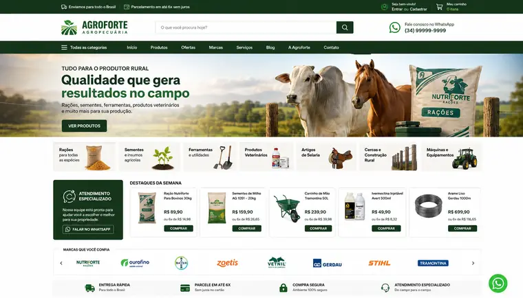 Modelo de site para Agropecuária