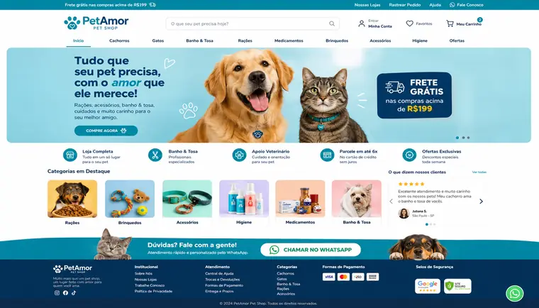 Modelo de site para Pet Shop