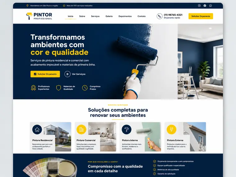 Modelo de site para Pintor