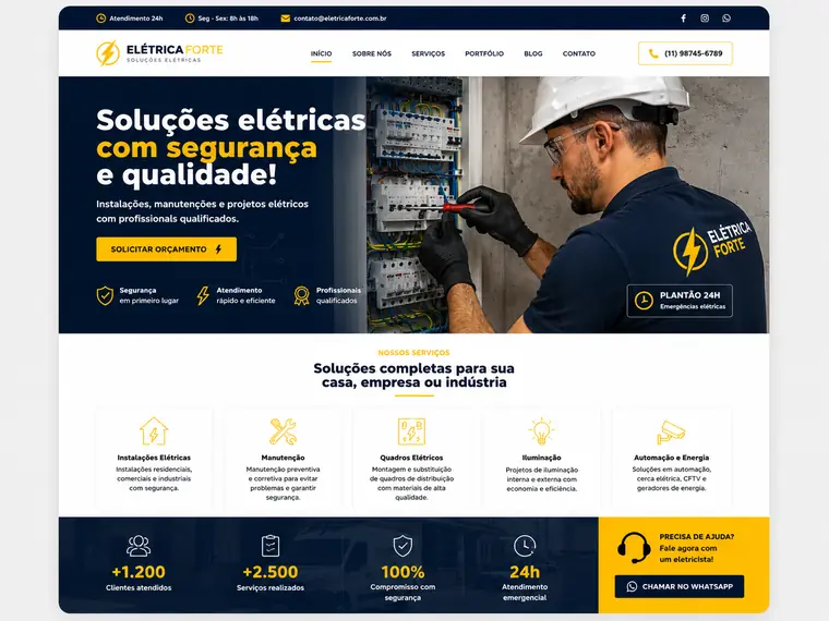 Modelo de site para Eletricista