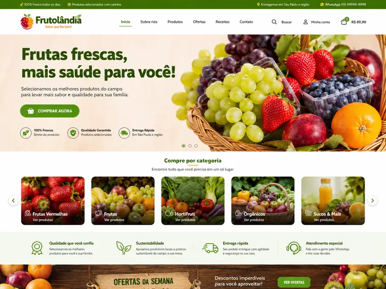 Modelo de site para Frutolândia