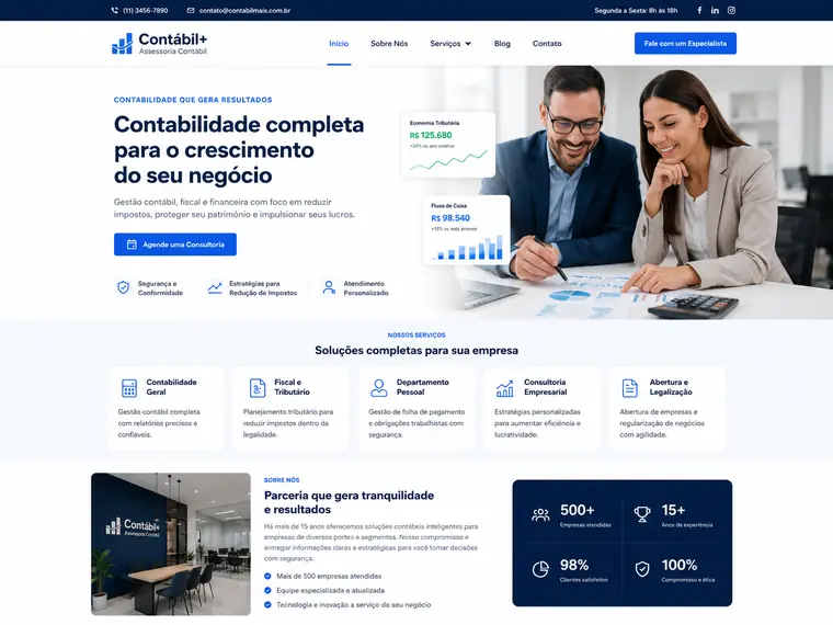 Modelo de site para Contabilidade